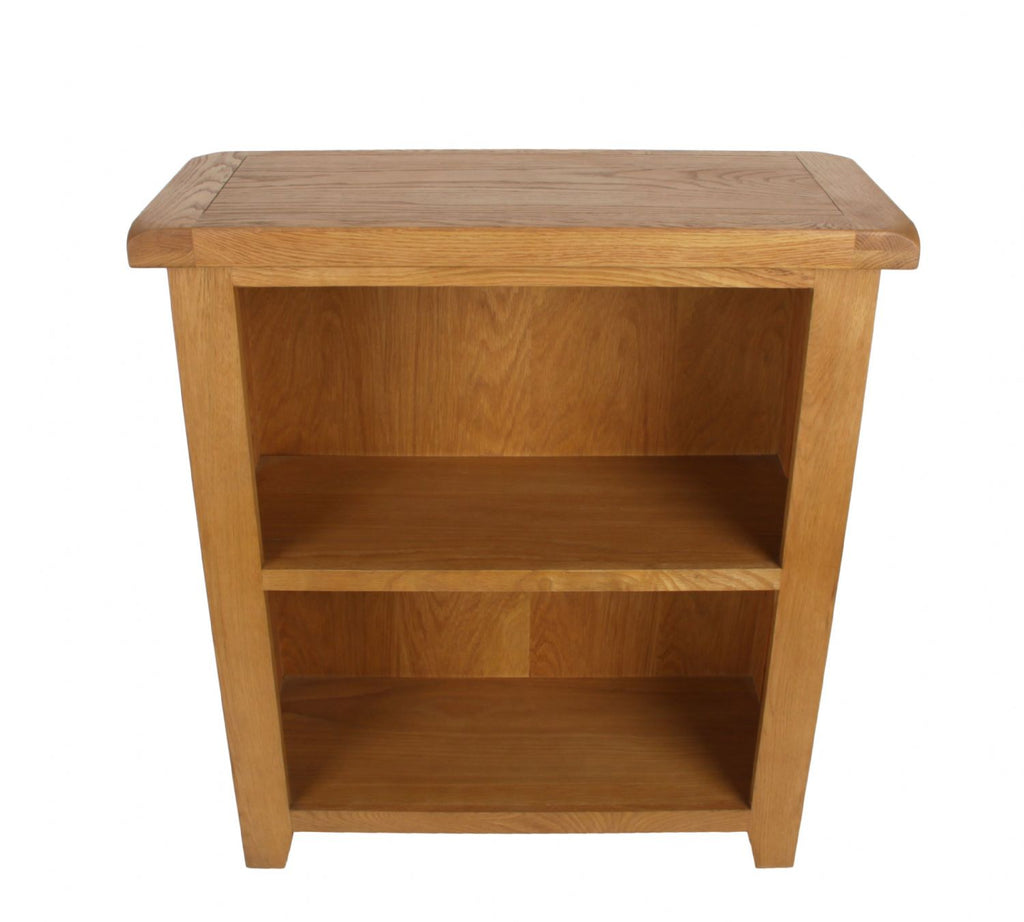 Natural Oak Low Bookcase with 2 Open Shelves