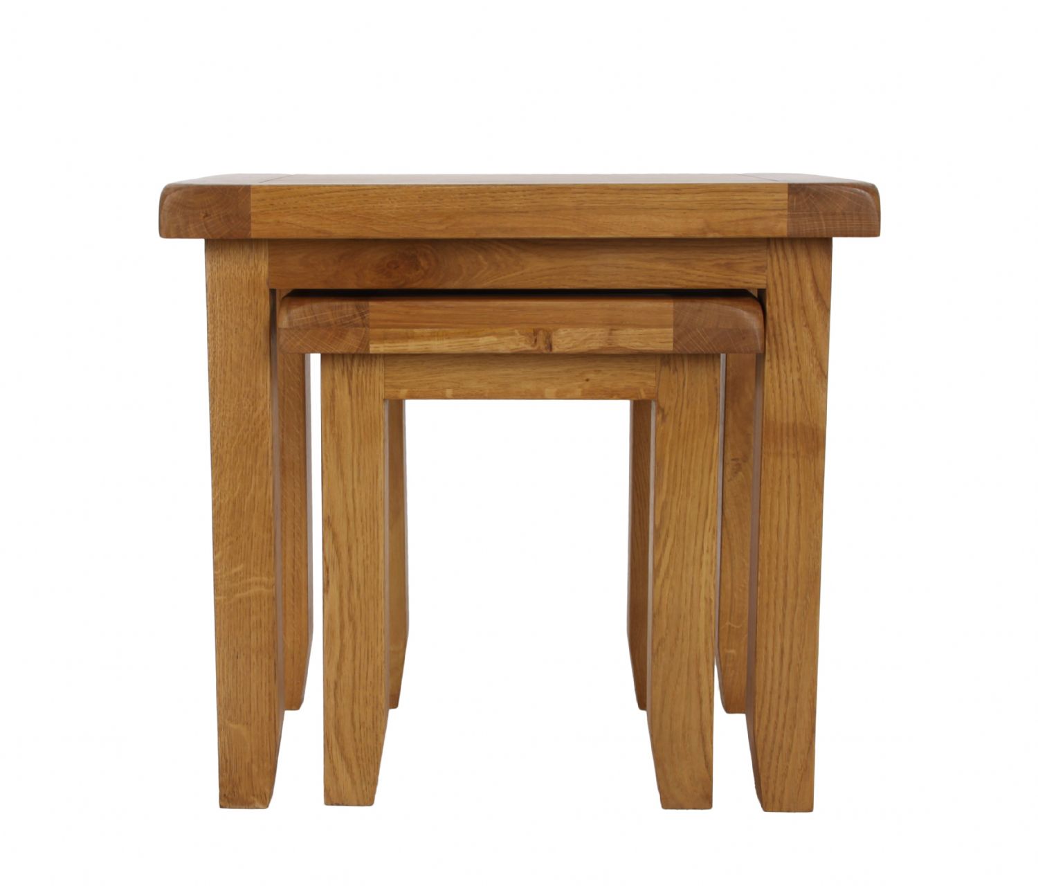 Natural Oak Compact Living Room Nest of 2 Tables
