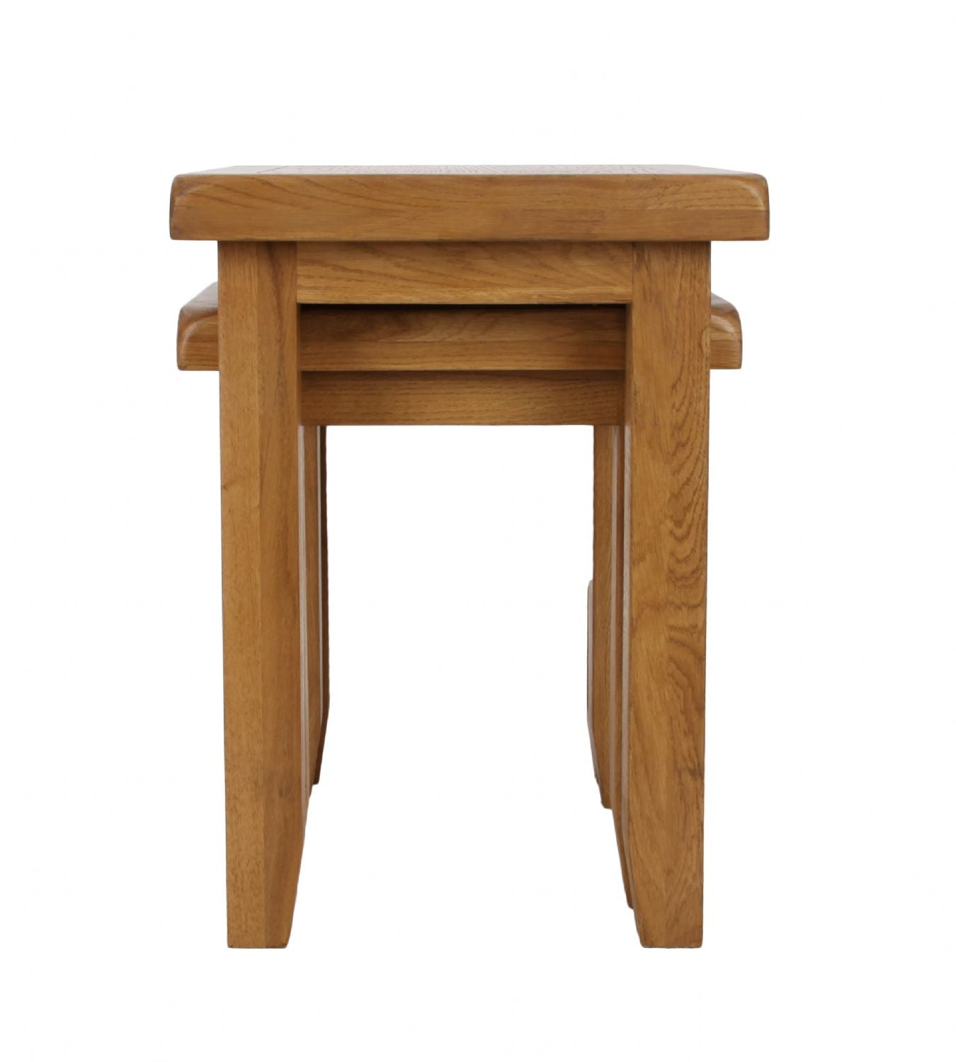 Natural Oak Compact Living Room Nest of 2 Tables