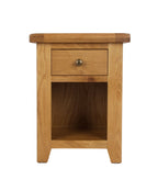 Rustic Oak 1 Drawer Bedside Table with Open Shelf Storage