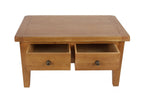 Natural Oak Rectangular Coffee Table with 2 Drawers