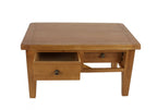 Natural Oak Rectangular Coffee Table with 2 Drawers