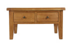 Natural Oak Rectangular Coffee Table with 2 Drawers