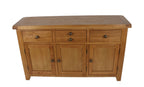 Natural Oak Large 3 Door 4 Drawer Sideboard Cabinet