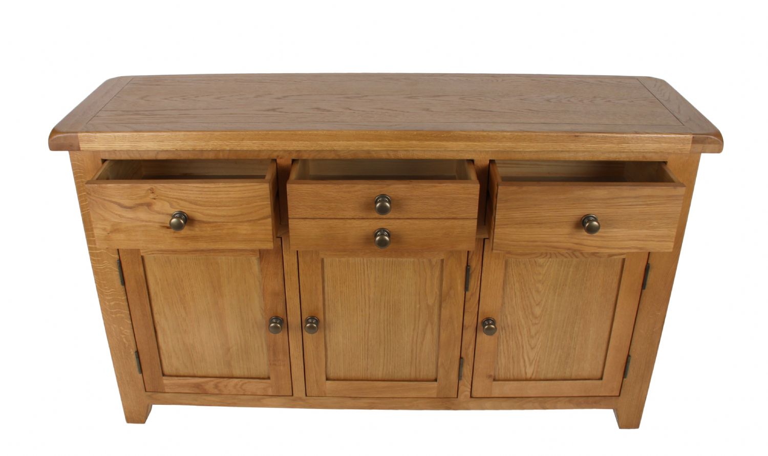 Natural Oak Large 3 Door 4 Drawer Sideboard Cabinet