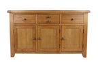 Natural Oak Large 3 Door 4 Drawer Sideboard Cabinet