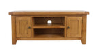 Natural Oak Large 2 Door TV Unit with Open Shelving