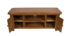 Natural Oak Large 2 Door TV Unit with Open Shelving