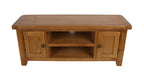 Natural Oak Large 2 Door TV Unit with Open Shelving