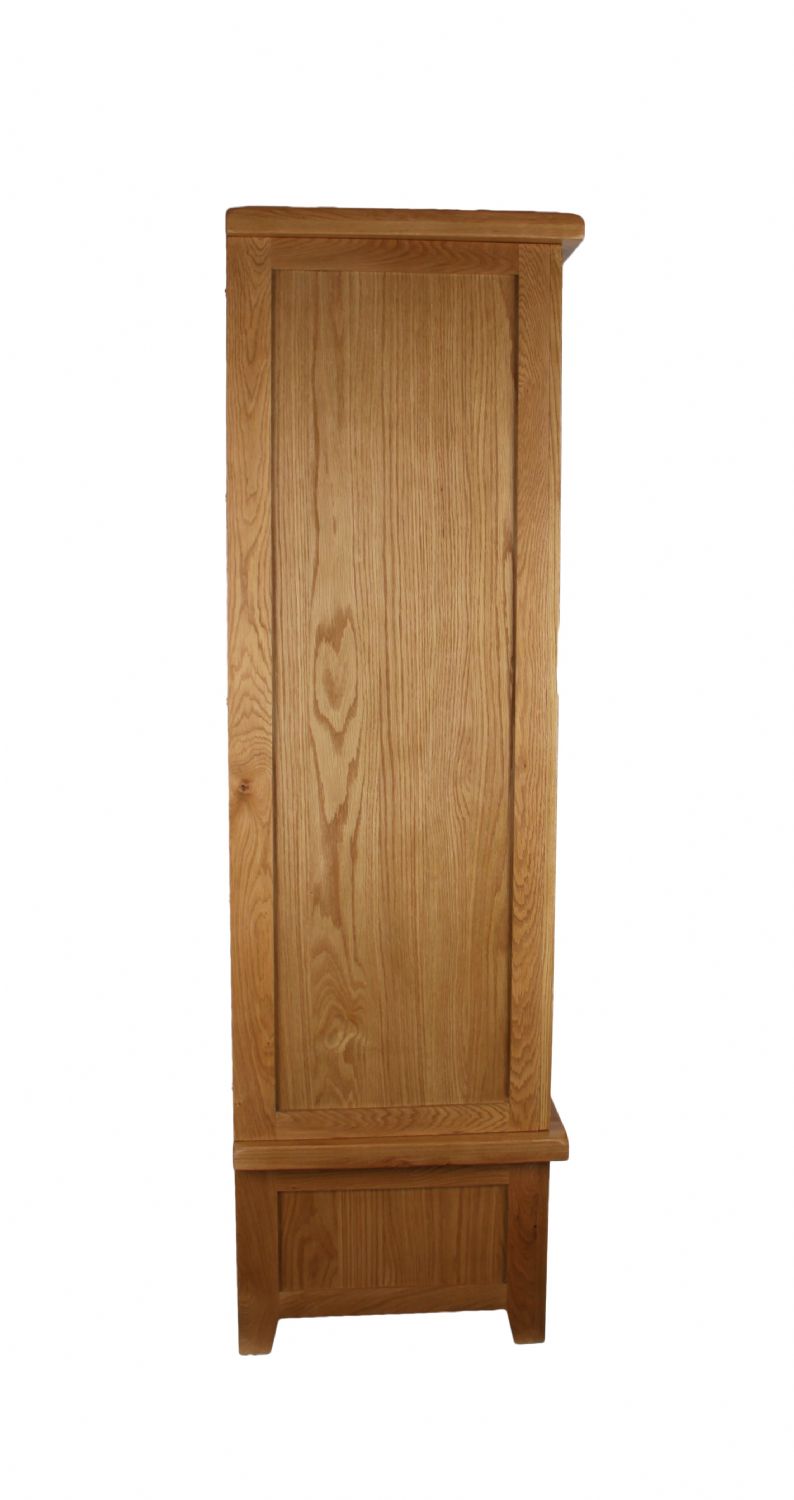 Natural Oak Large 3 Door Wardrobe with Mirror Door and 4 Storage Drawers