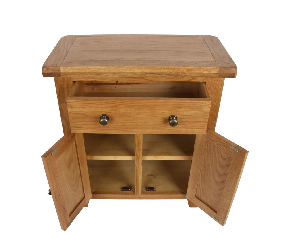 Natural Oak Mini Sideboard with 1 Drawer and 2 Door Cupboard