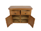Natural Oak Small 2 Door 2 Drawer Sideboard Cabinet