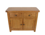 Natural Oak Small 2 Door 2 Drawer Sideboard Cabinet