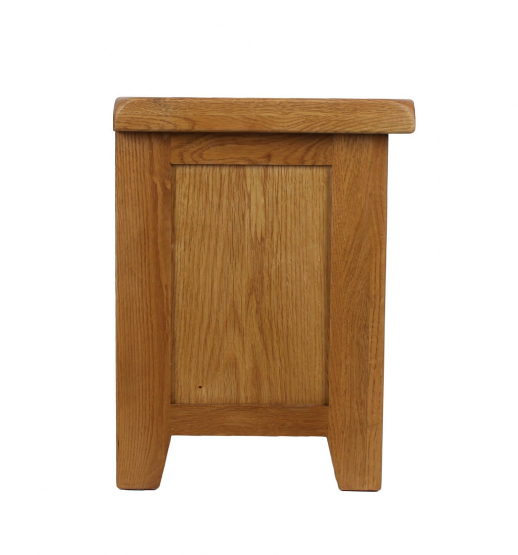 Natural Oak Small TV Unit with 1 Door and Open Shelving