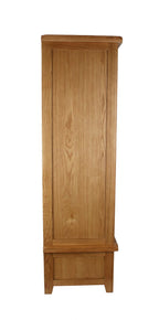 Natural Oak 2 Door Double Wardrobe with Storage Drawer