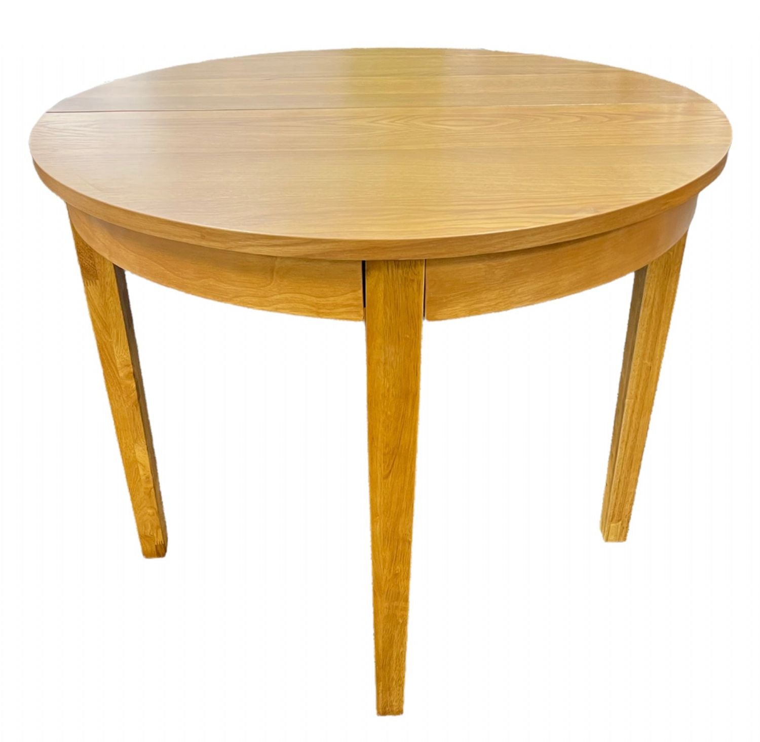 Oak Natural Finish Half Moon Extending Dining Table