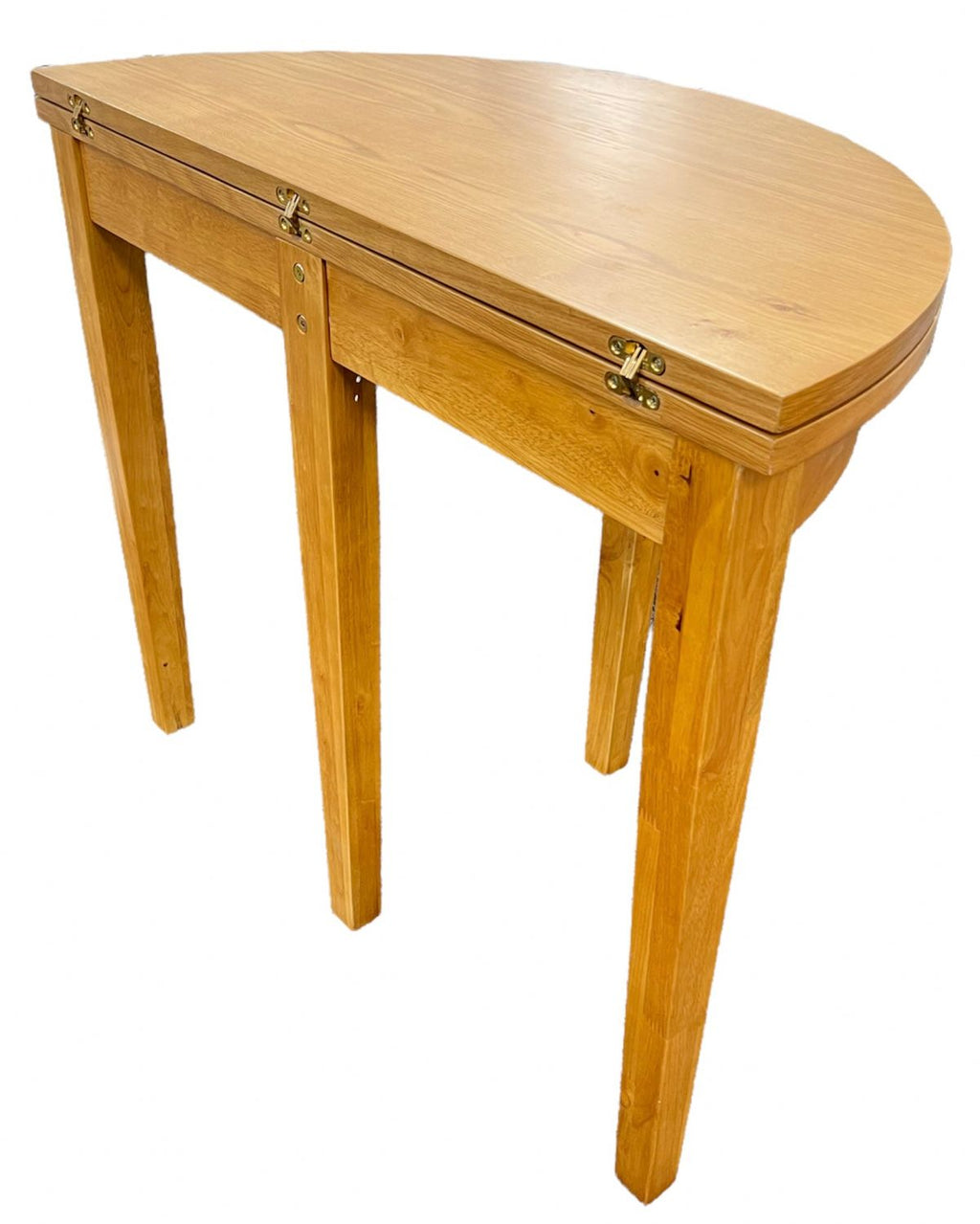 Oak Natural Finish Half Moon Extending Dining Table