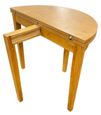 Oak Natural Finish Half Moon Extending Dining Table