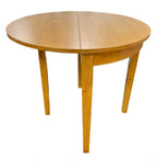 Oak Natural Finish Half Moon Extending Dining Table