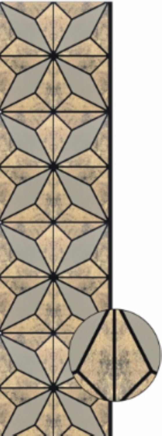 Set of 4 Antique Marble Gold Finish Decorative Wall Panel 240 x 60cm