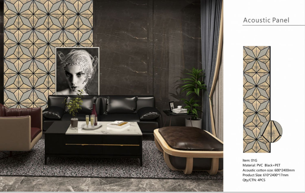 Set of 4 Antique Marble Gold Finish Decorative Wall Panel 240 x 60cm