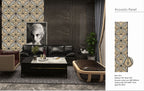 Set of 4 Antique Marble Gold Finish Decorative Wall Panel 240 x 60cm