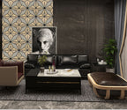 Set of 4 Antique Marble Gold Finish Decorative Wall Panel 240 x 60cm
