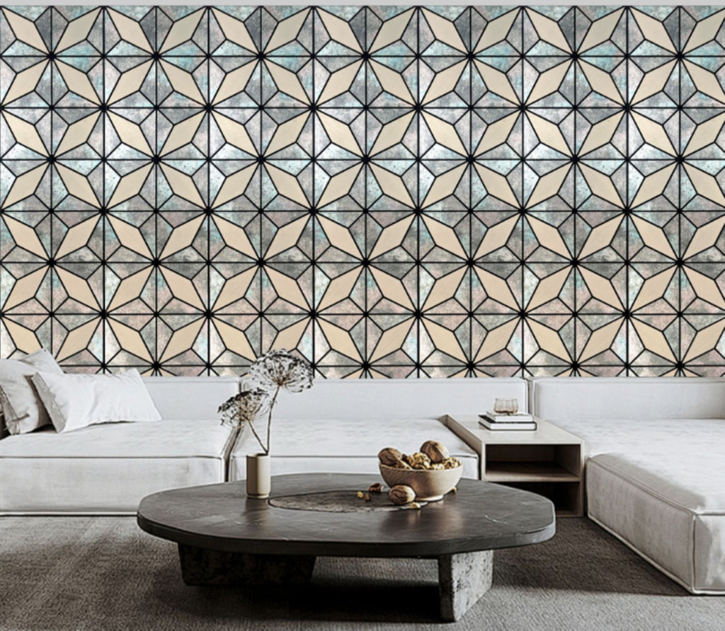 Set of 4 Antique Marble Grey Finish Decorative Wall Panel 240 x 60cm