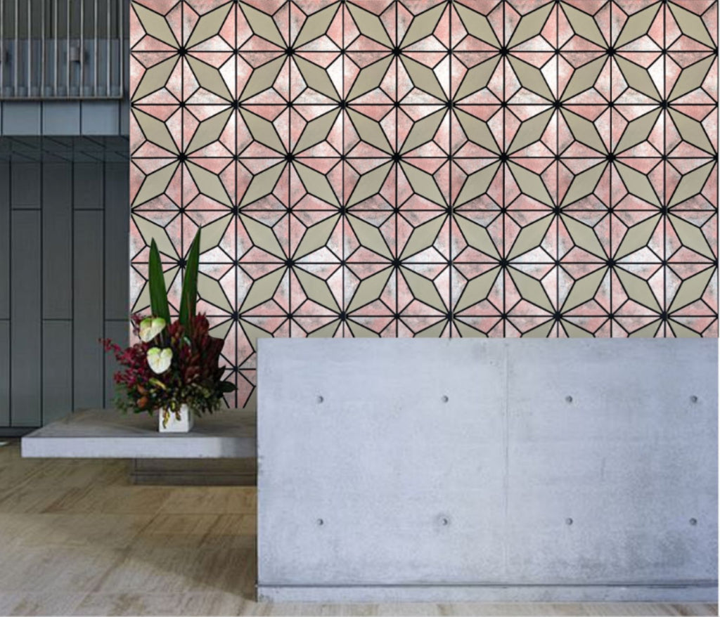 Set of 4 Antique Marble Brown Finish Decorative Wall Panel 240 x 60cm