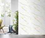 Set of 2 Grey and White Marble Effect Finish SPC Decorative Wall Panels