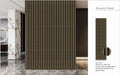 Set of 4 Brown Fabric Acoustic Decorative Slatted Wall Panels