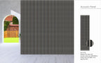 Set of 4 Grey Fabric Acoustic Decorative Slatted Wall Panels