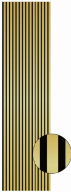 Set of 4 Shiny Gold Acoustic Slatted Decorative Wall Panels with Wood Effect Finish