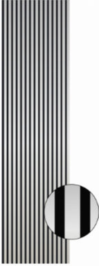 Set of 4 Shiny Silver Acoustic Slatted Decorative Wall Panels with Wood Effect Finish