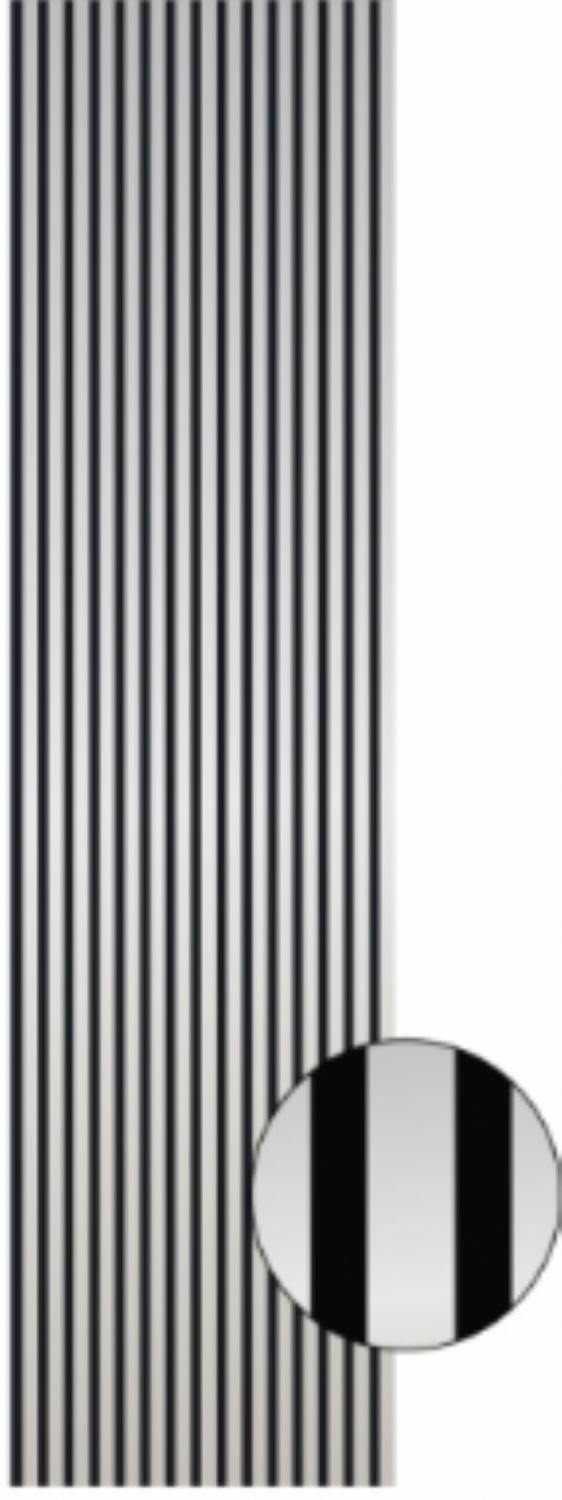 Set of 4 Shiny Silver Acoustic Slatted Decorative Wall Panels with Wood Effect Finish