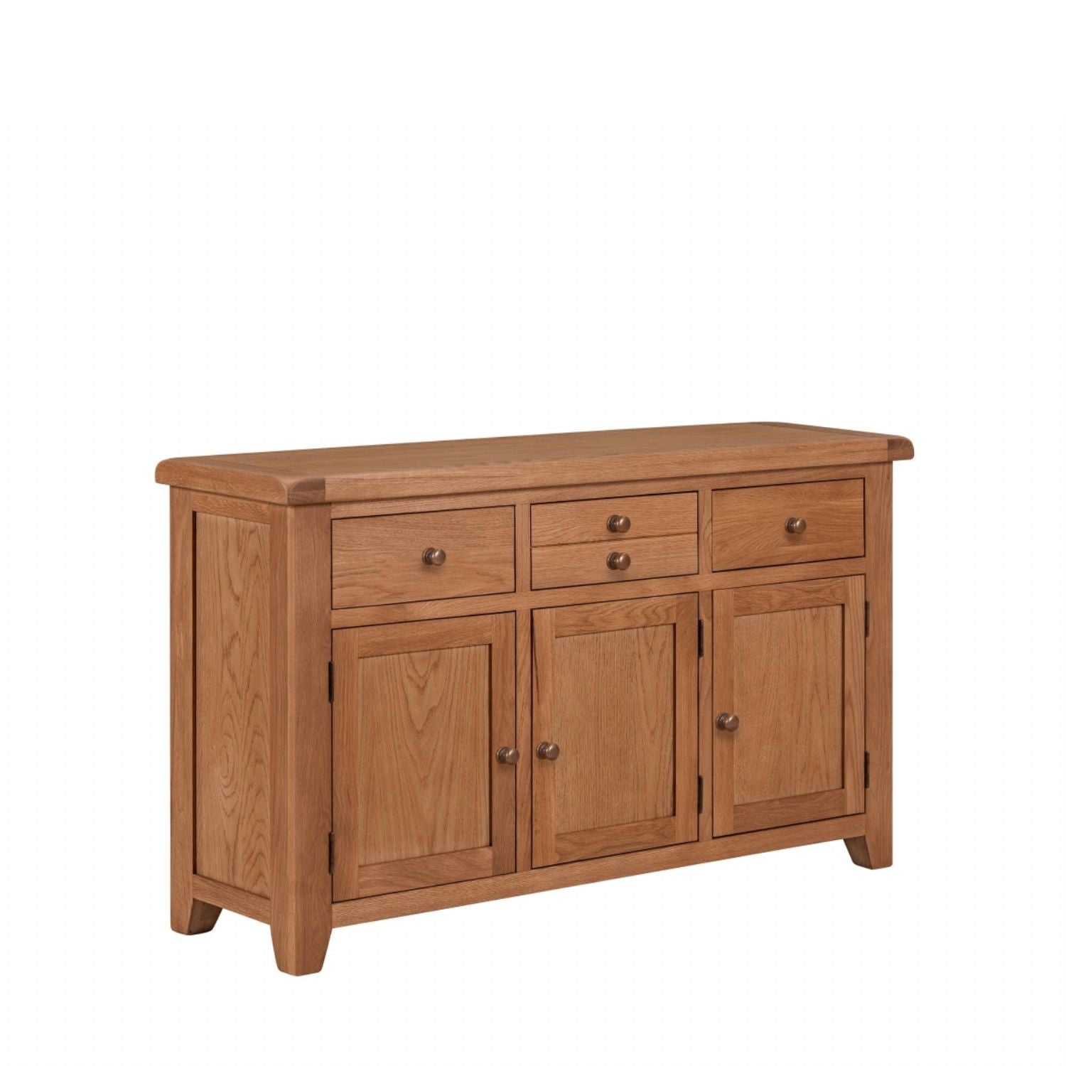 Natural Oak Large 3 Door 4 Drawer Sideboard Cabinet