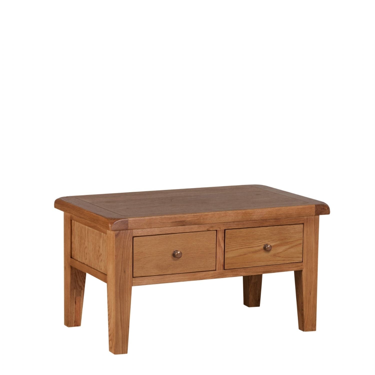 Natural Oak Rectangular Coffee Table with 2 Drawers