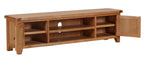 Natural Oak Extra Large 2 Door TV Unit with Open Media Shelves