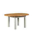Oak and Light Grey 1.1m to 1.5m Round Extending Dining Table