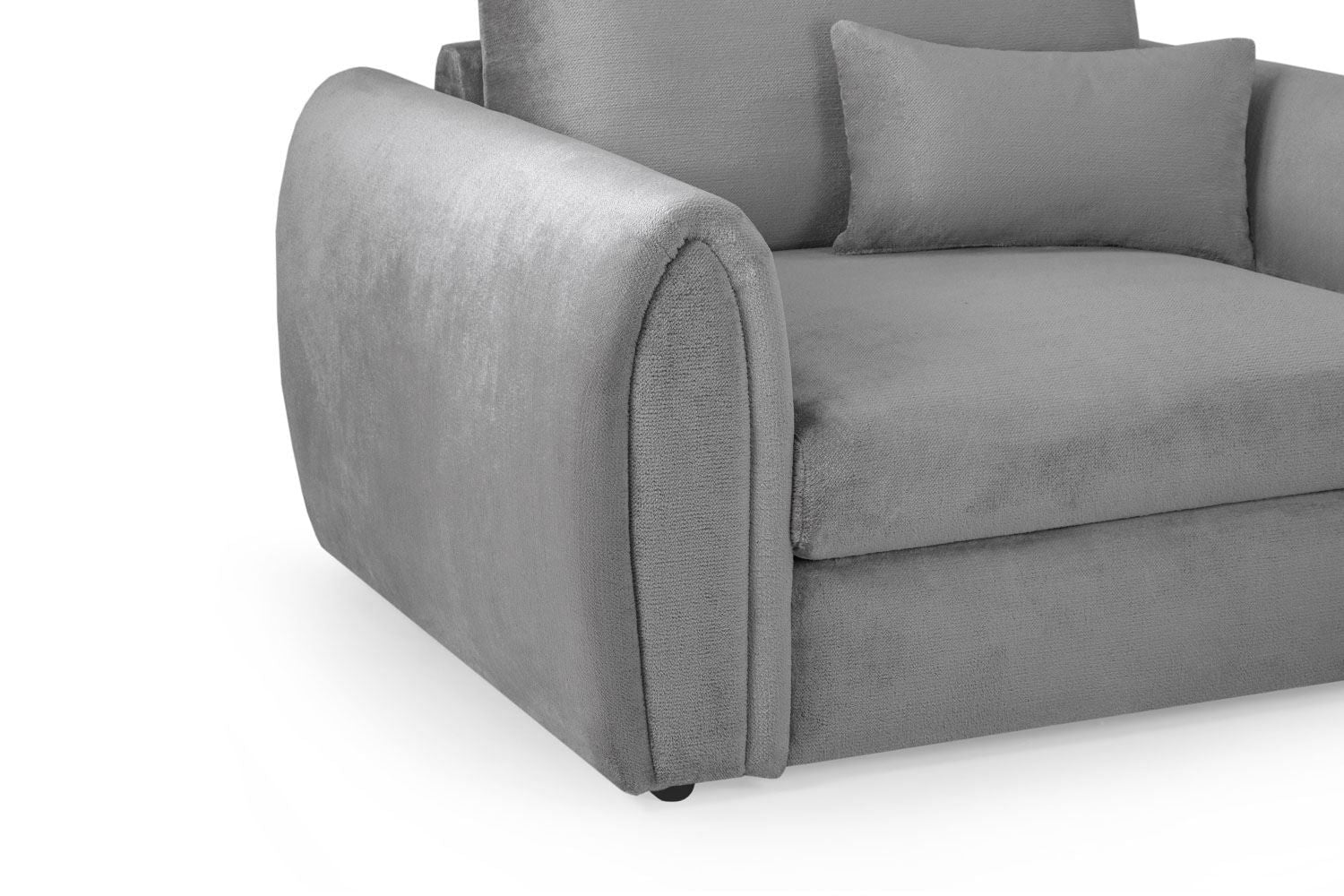 Grey Velvet Fabric Upholstery Armchair - Home Furniture Interiors