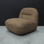 Modern Boucle Upholstered Amber Large Swivel Lounge Chair