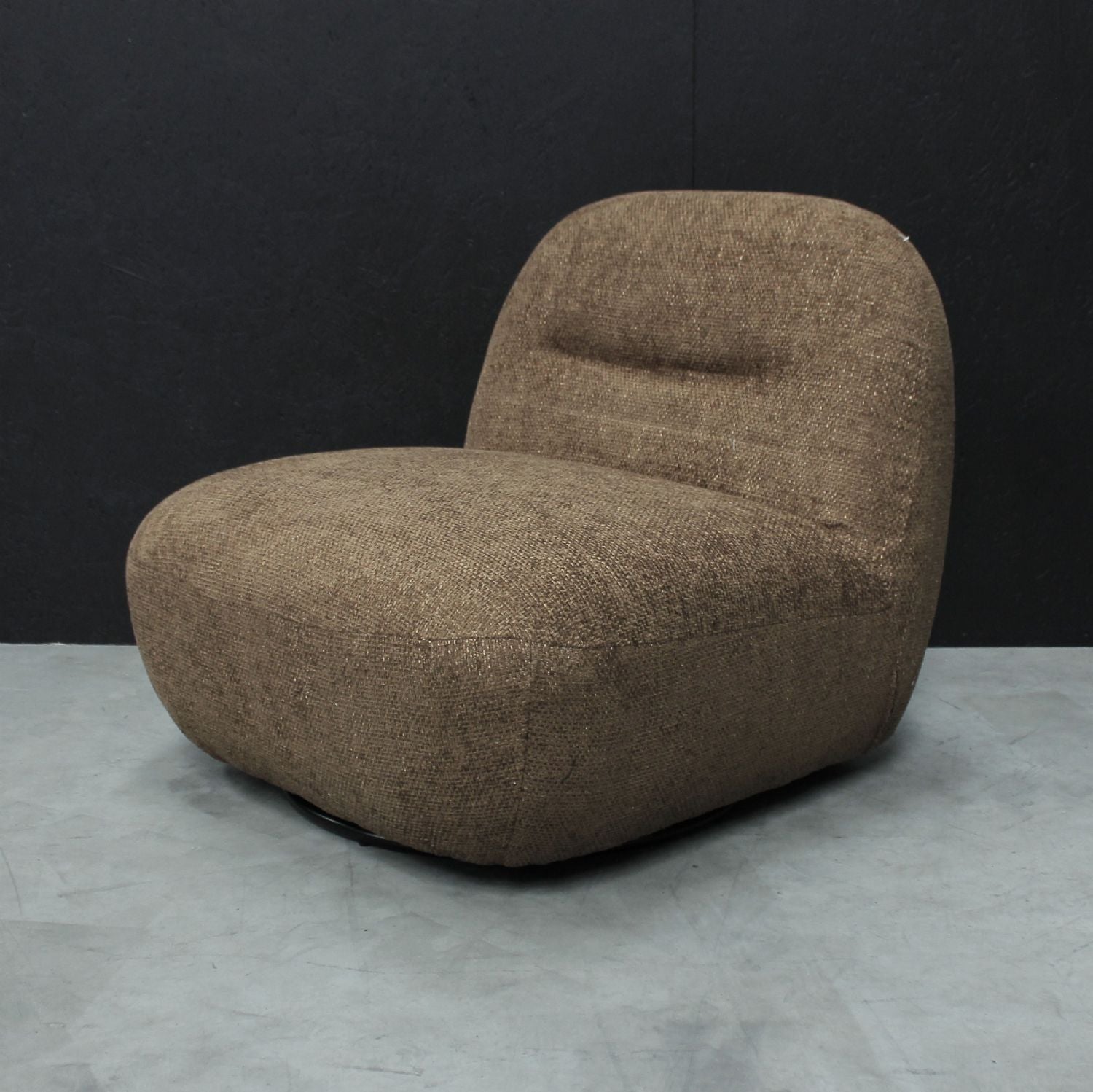 Modern Boucle Upholstered Amber Large Swivel Lounge Chair