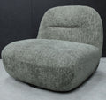 Modern Boucle Upholstered Olive Large Swivel Lounge Chair