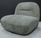 Modern Boucle Upholstered Olive Large Swivel Lounge Chair