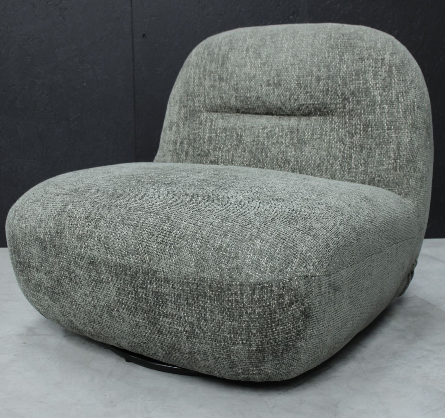 Modern Boucle Upholstered Olive Large Swivel Lounge Chair