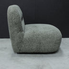 Modern Boucle Upholstered Olive Large Swivel Lounge Chair - Home Furniture Interiors
