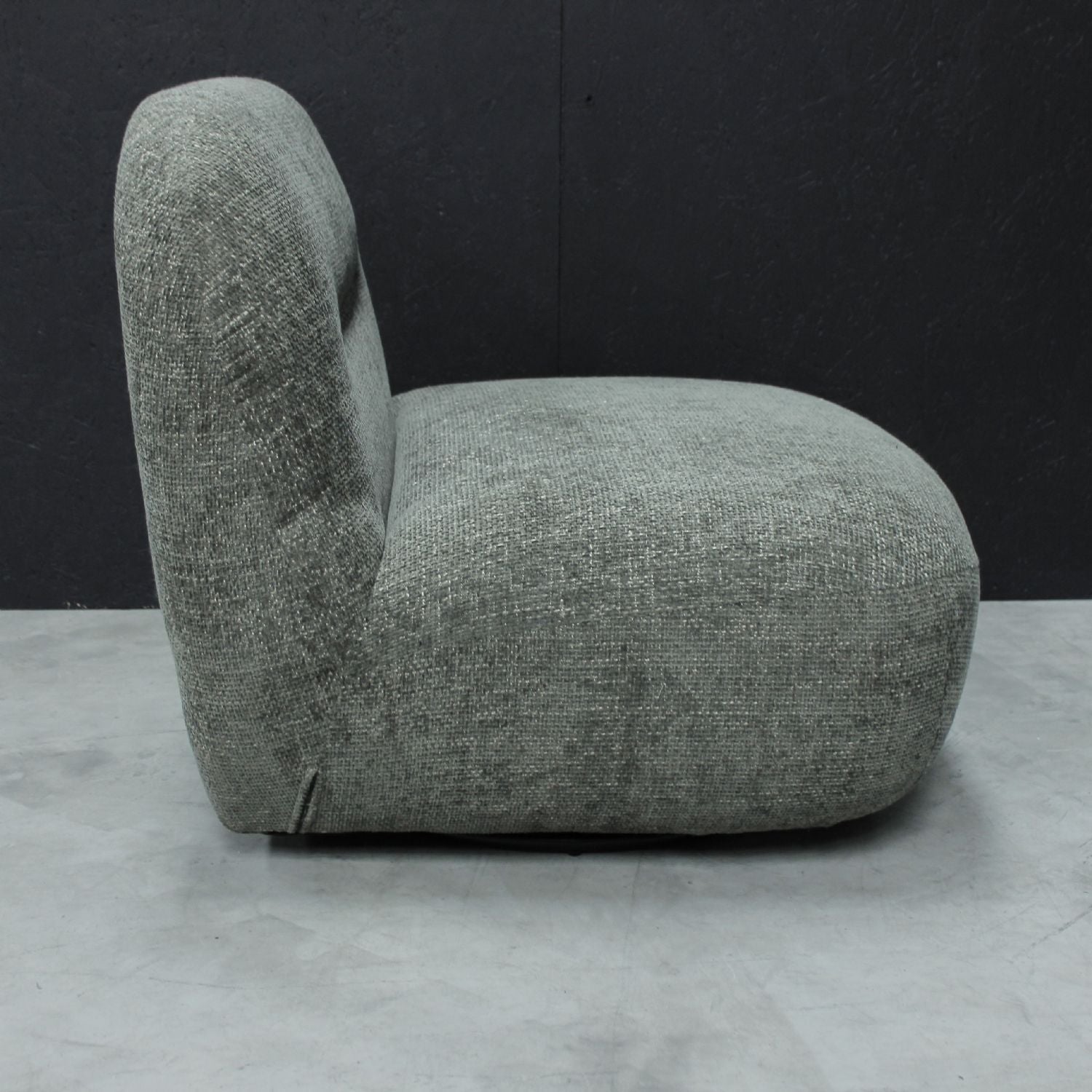 Modern Boucle Upholstered Olive Large Swivel Lounge Chair - Home Furniture Interiors