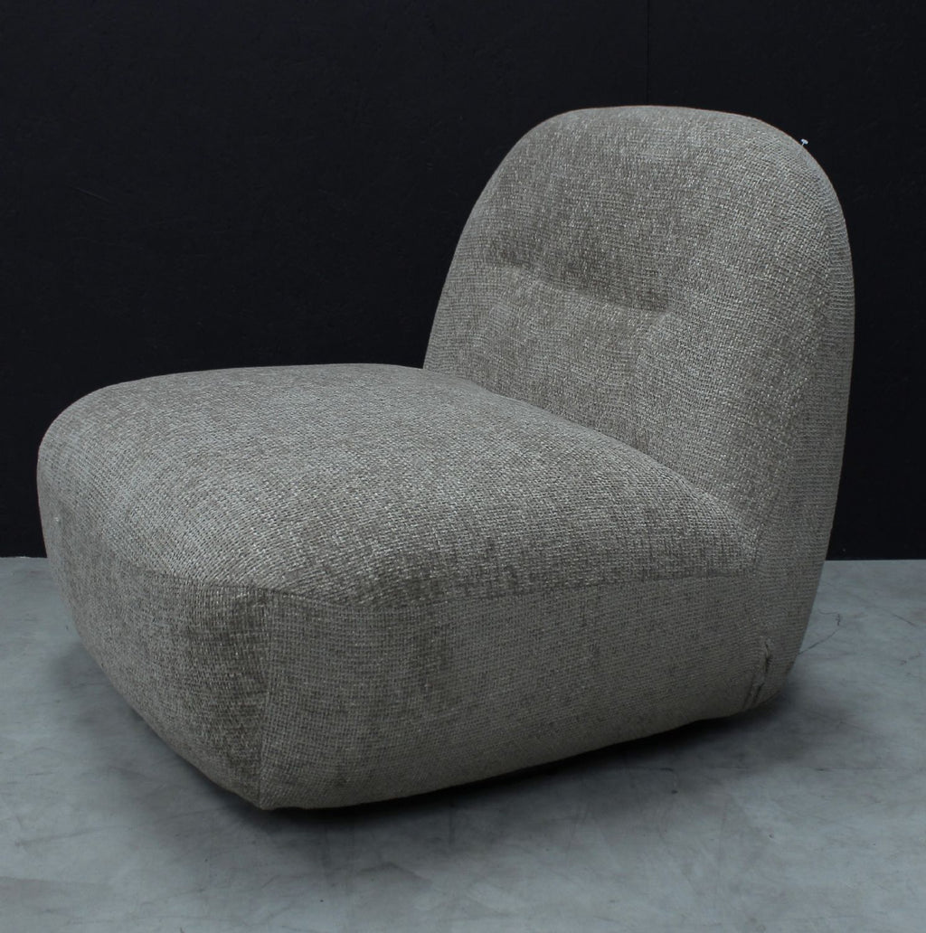 Modern Boucle Upholstered Stone Large Swivel Lounge Chair