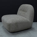 Modern Boucle Upholstered Stone Large Swivel Lounge Chair