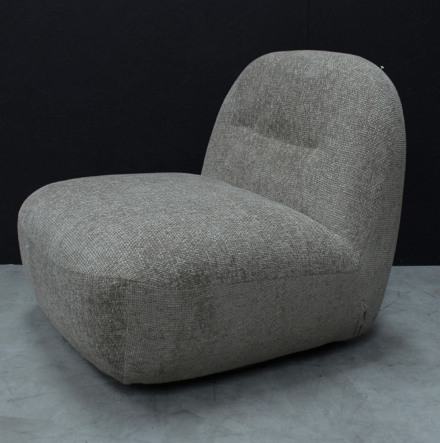 Modern Boucle Upholstered Stone Large Swivel Lounge Chair